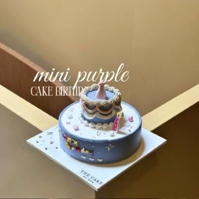 Mini purple birthday cake